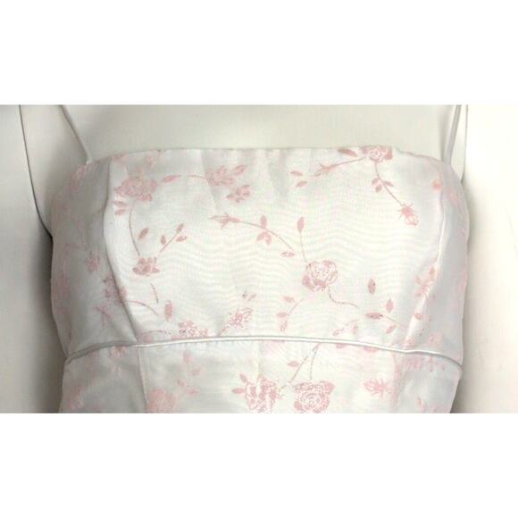 VTG Morgan Co Babydoll Gown 4 Formal Dress Open Back Pink Velvet Burnout Fairy - Picture 3 of 6